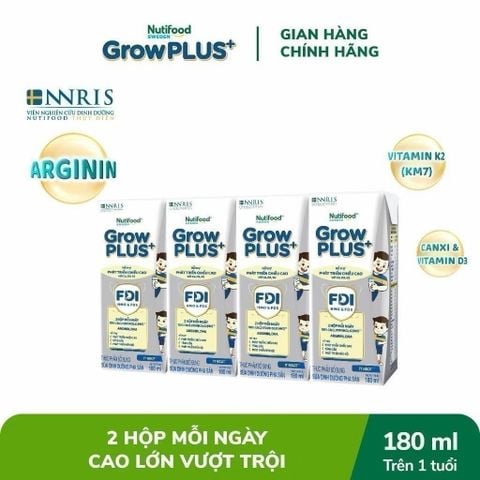 Sữa Nước Nutifood Grow Plus Bạc Height Boosting Tăng Chiều Cao 110ml/180ml - Sữa Công Thức Dinh Dưỡng Pha Sẵn