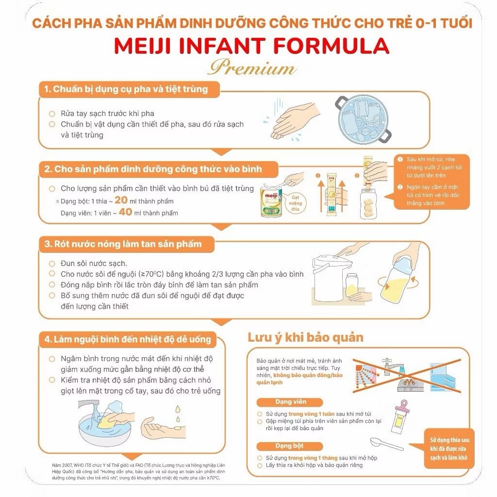 Sữa Bột Meiji Nhập Khẩu Premium Lon 800g Số 0 (0-1Y) & Số 9 (1-3Y) - Sữa Bột Công Thức