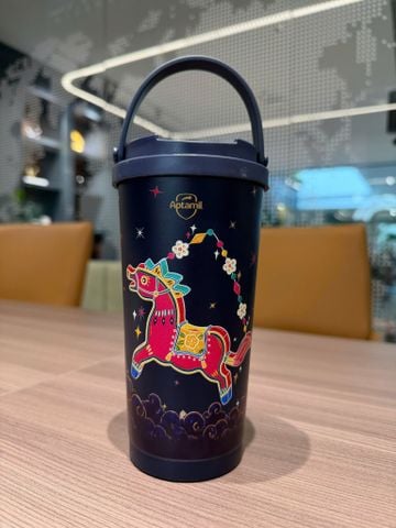 ( QT Apta 3 ) Bình giữ nhiệt inox 304 Kalpen AR32B 560ml - Ngựa hồng - Xanh đen navy