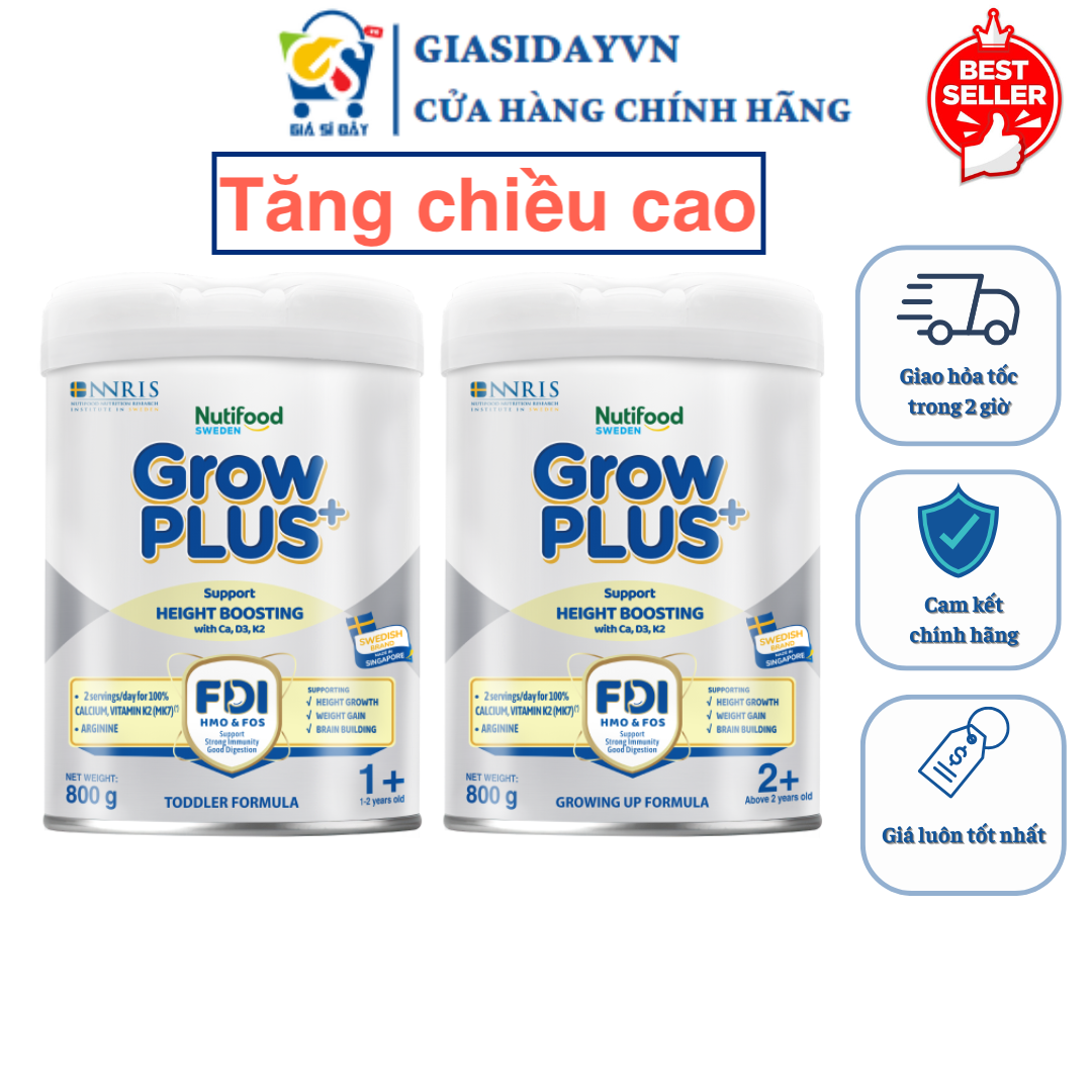 Sữa Bột Nutifood Grow Plus Height Boosting Tăng Chiều Cao 800g