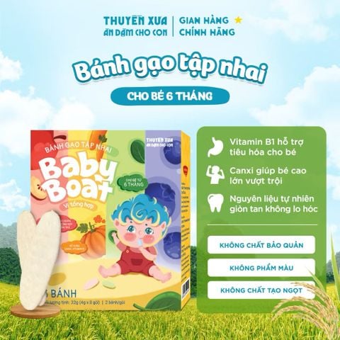 Bánh Gạo Ăn Dặm Tập Nhai Cho Bé Từ 6M+ THUYỀN XƯA - Hộp 32g