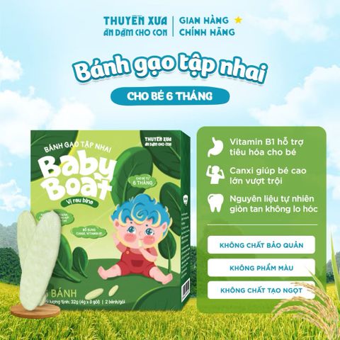 Bánh Gạo Ăn Dặm Tập Nhai Cho Bé Từ 6M+ THUYỀN XƯA - Hộp 32g