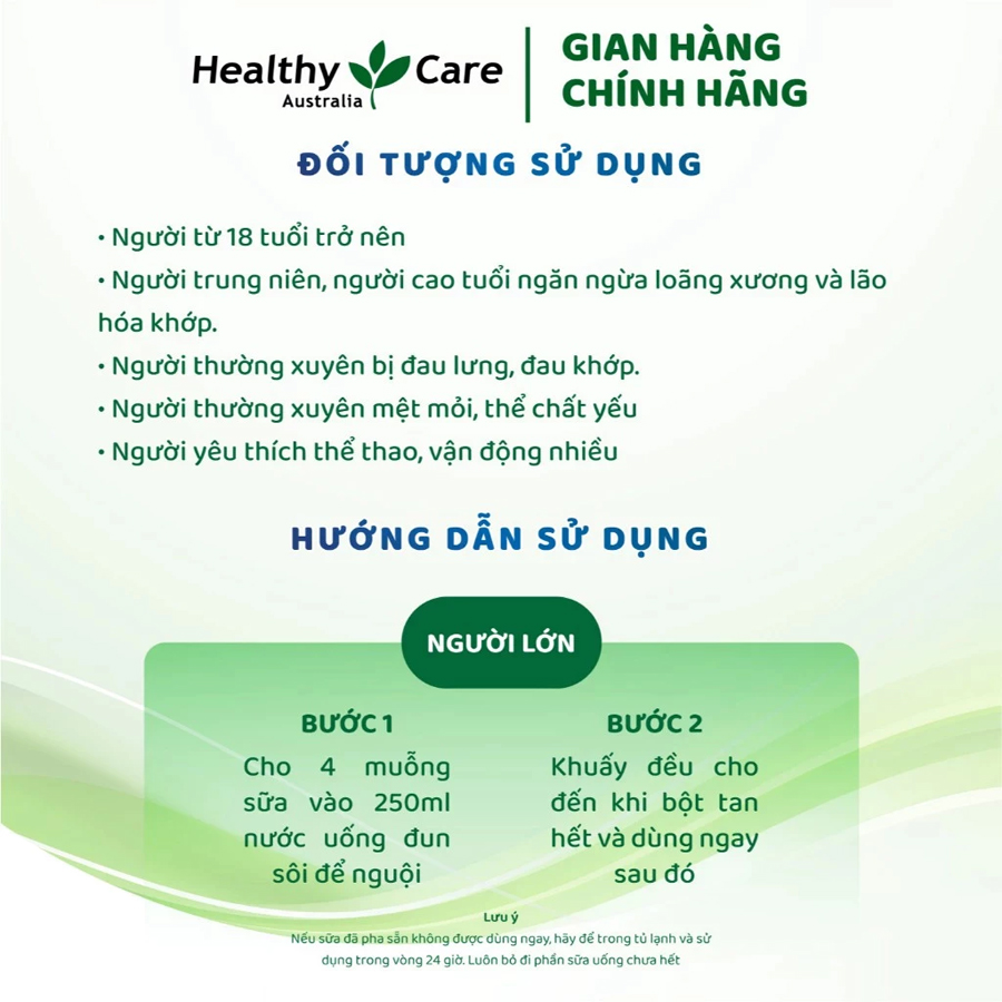 Sữa Bột Healthy Care Bone Joint Úc Bổ Xương Khớp 600g