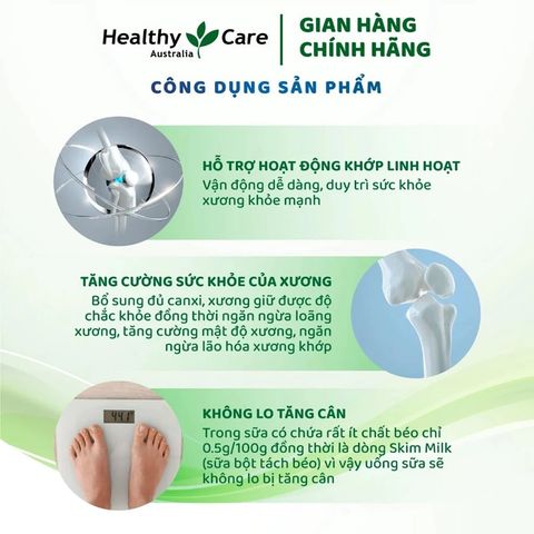 Sữa Bột Healthy Care Bone Joint Úc Bổ Xương Khớp 600g