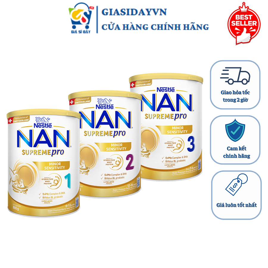 Sữa Nan SupremePro Nestle Cho Trẻ Dị Ứng Đủ Số 800g - Sữa Bột Công Thức