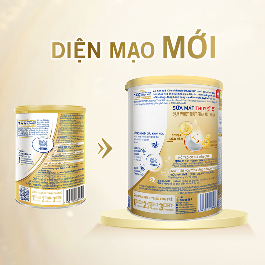 Sữa Nan SupremePro Nestle Cho Trẻ Dị Ứng Đủ Số 800g - Sữa Bột Công Thức