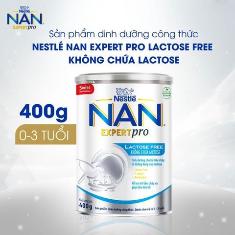 Sữa Nan Expert Pro Lactose Free Nestle 380g (0-3Y) Cho Trẻ Tiêu Chảy, Bất Dung Nạp Lactose - Sữa Bột Công Thức