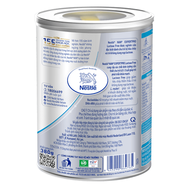 Sữa Nan Expert Pro Lactose Free Nestle 380g (0-3Y) Cho Trẻ Tiêu Chảy, Bất Dung Nạp Lactose - Sữa Bột Công Thức