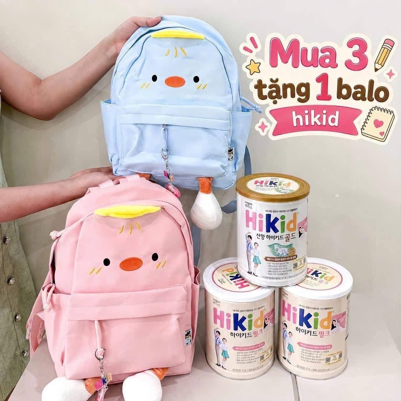 ( QT Hikid 3 )(Màu ngẫu nhiên) Balo Hikid