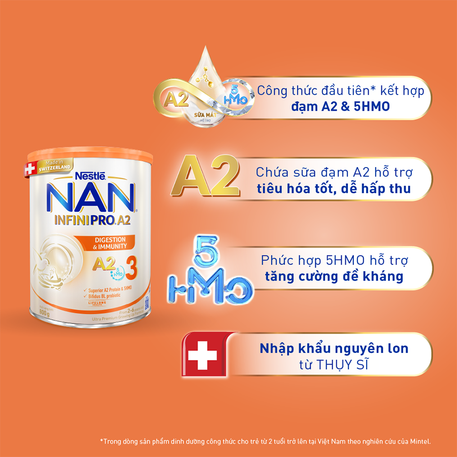 Sữa Nan InfiniPro Đạm A2 Nestle Đủ Số 400g, 800g - Sữa Bột Công Thức