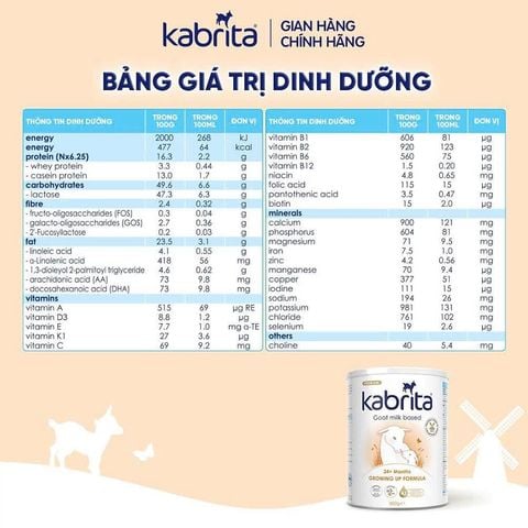 Sữa Dê Kabrita Hà Lan Số 1,2,3 - Sữa Bột Công Thức 800g