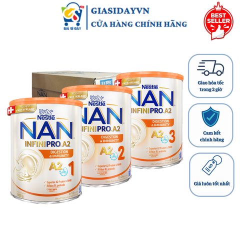 Sữa Nan InfiniPro Đạm A2 Nestle Đủ Số 400g, 800g - Sữa Bột Công Thức