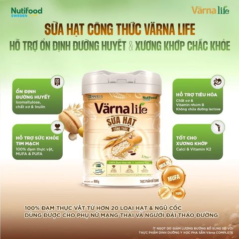Sữa Hạt Varna Life Nutifood Lactose Free 800g - Sữa Bột Công Thức