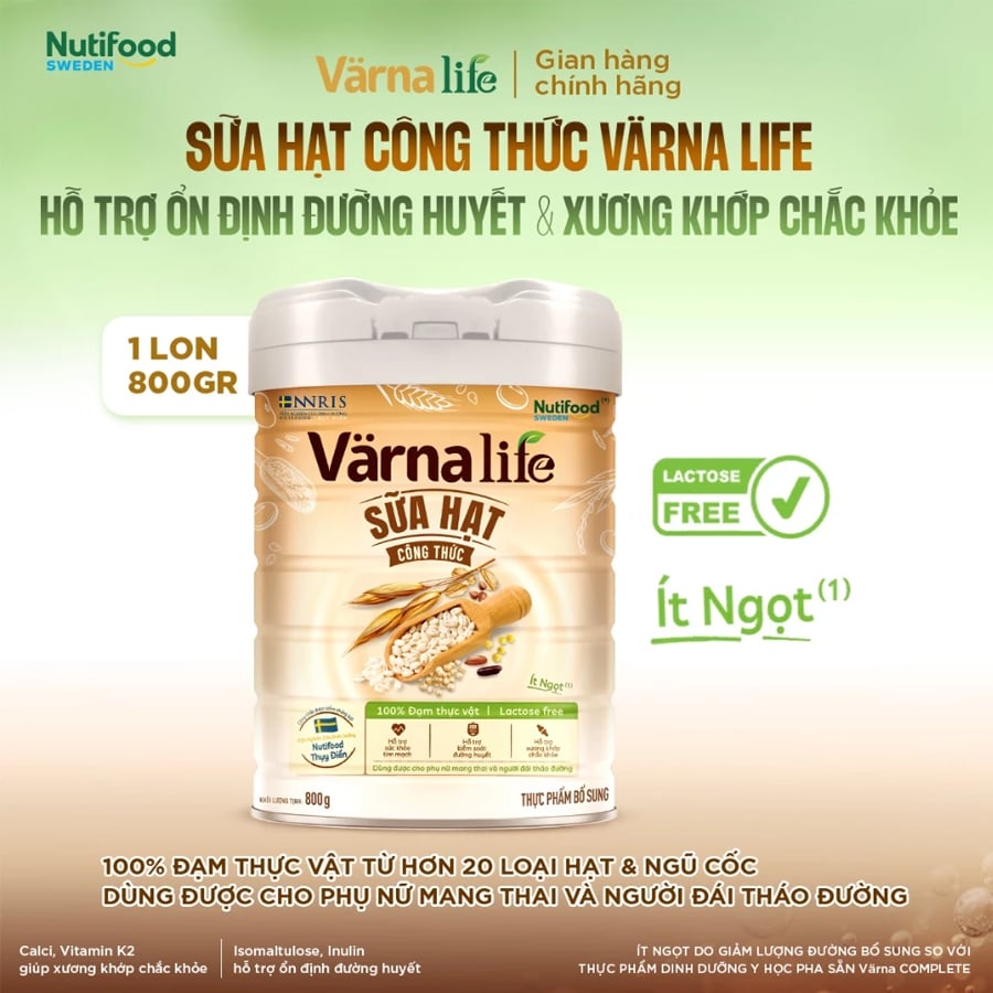 Sữa Hạt Varna Life Nutifood Lactose Free 800g - Sữa Bột Công Thức