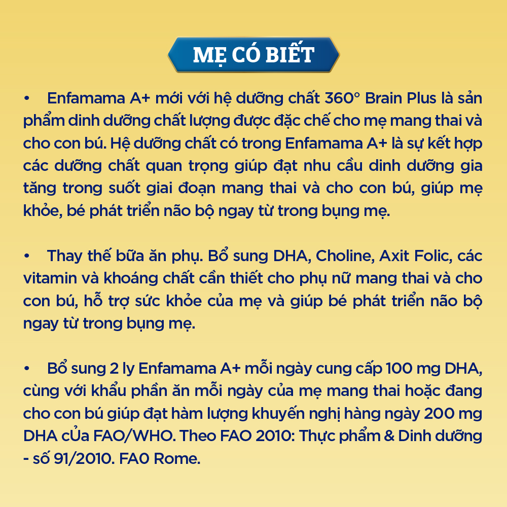 Sữa Bột Bầu Enfamama A+ Vani 360 Brain Plus 830g