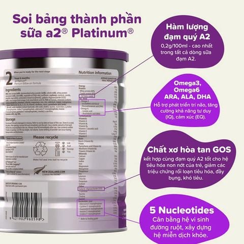 Sữa Bột A2 Platinum New Zealand Số 1,2,3,4 Hộp 400g, 900g - Sữa Bột Công Thức
