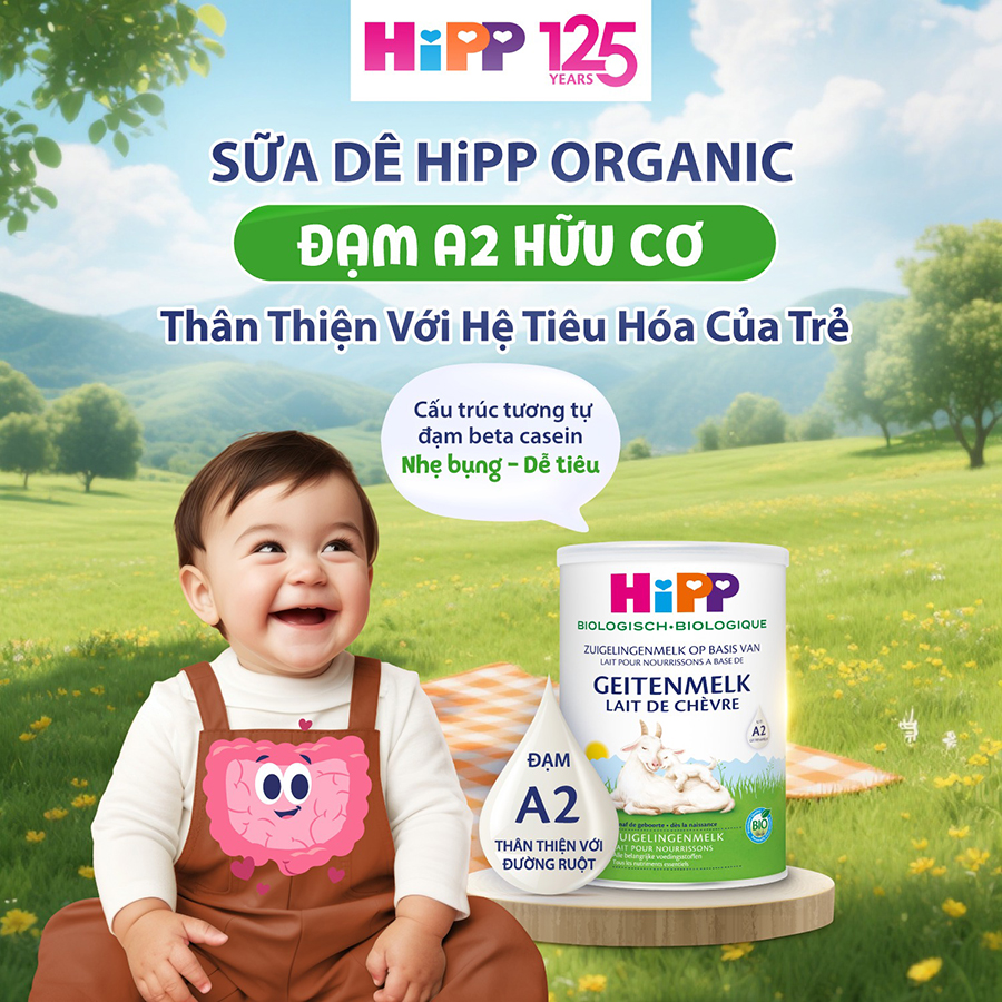 Sữa Dê Hipp Organic Đạm A2 Hộp 400g - Sữa Bột Công Thức