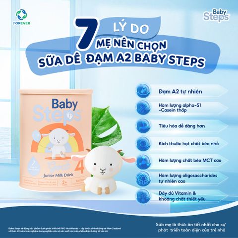 Sữa Dê Baby Steps New Zealand Hỗ Trợ Tiêu Hoá Tăng Cân 900g - Sữa Bột Công Thức