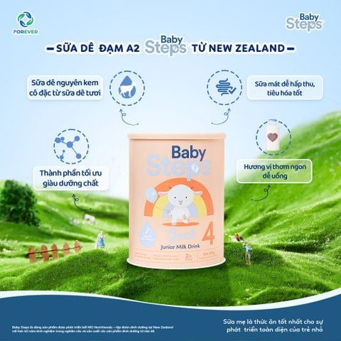Sữa Dê Baby Steps New Zealand Hỗ Trợ Tiêu Hoá Tăng Cân 900g - Sữa Bột Công Thức