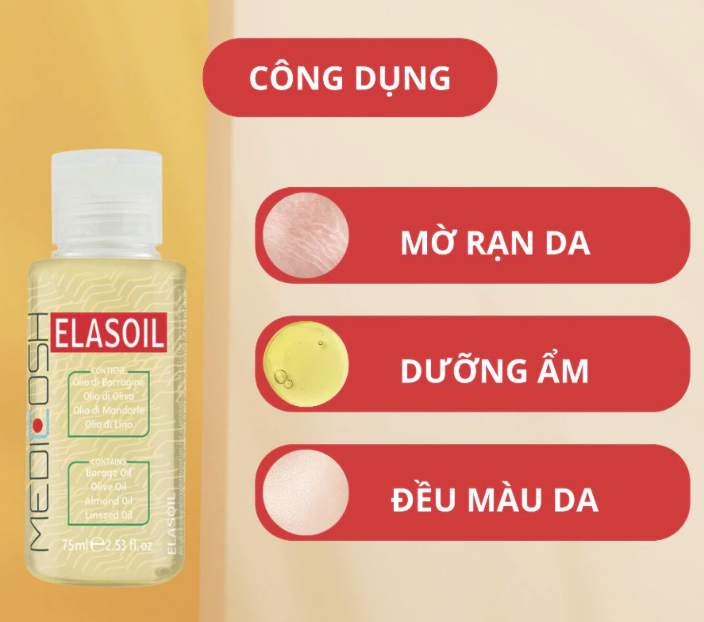 (QT) Dầu giảm rạn da Elasoil 75ml