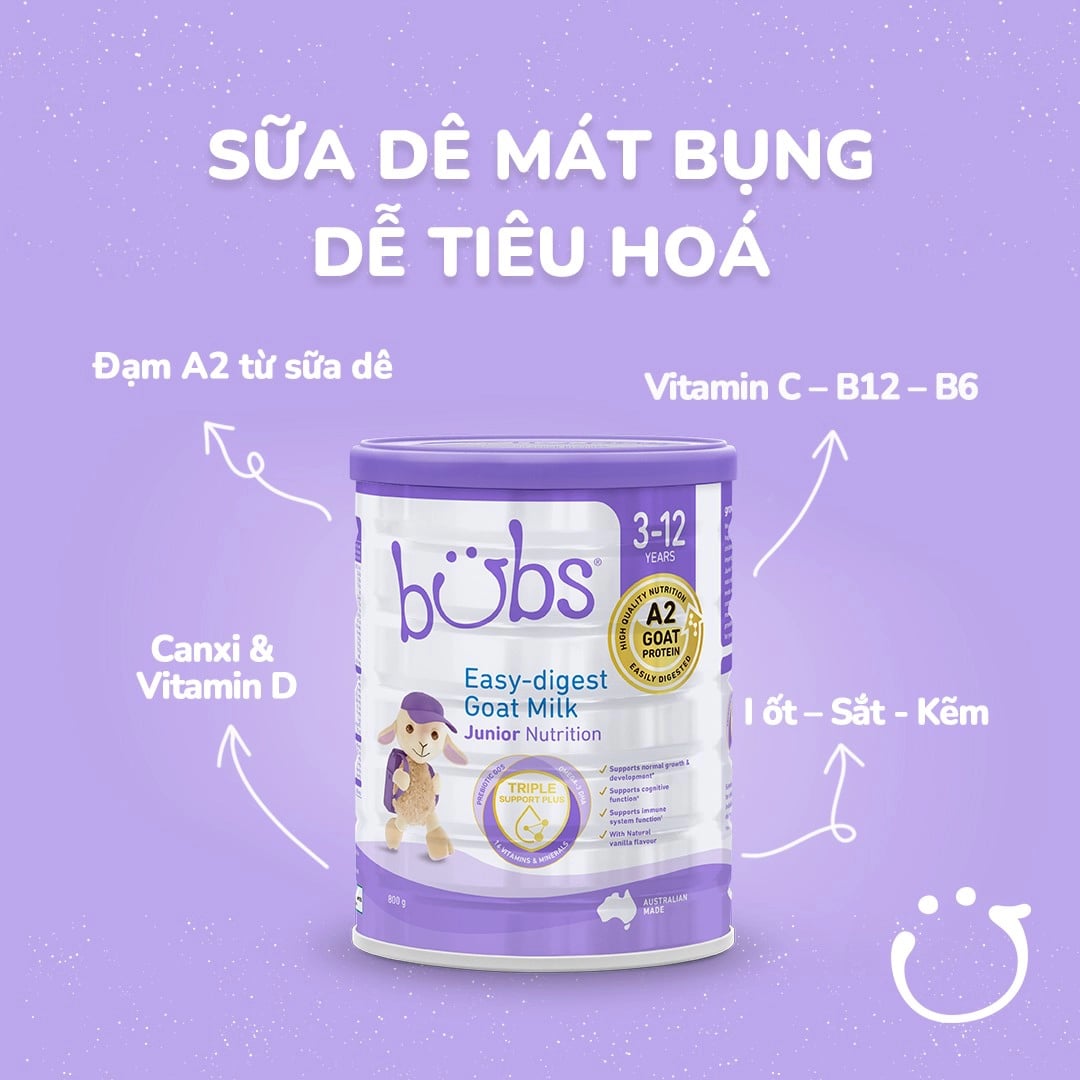 Sữa Dê Bubs Đạm A2 400g 800g 600g - Sữa Bột Công Thức