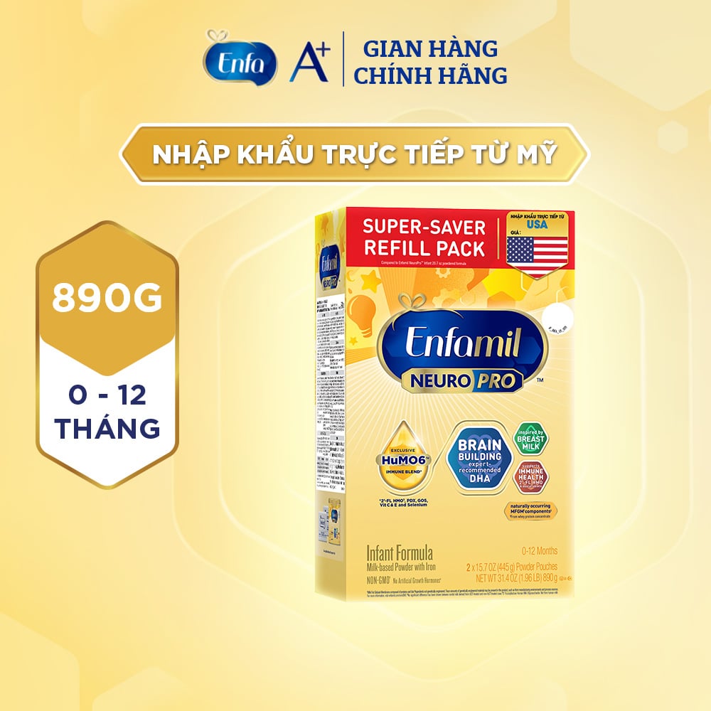 Sữa Enfamil NeuroPro Mỹ 890g (0-1Y) Hộp giấy - Sữa Bột Công Thức