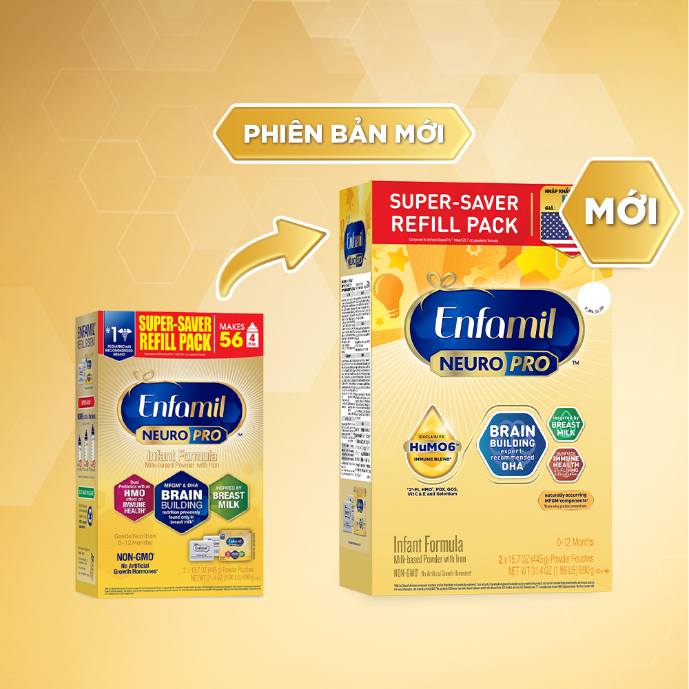 Sữa Enfamil NeuroPro Mỹ 890g (0-1Y) Hộp giấy - Sữa Bột Công Thức