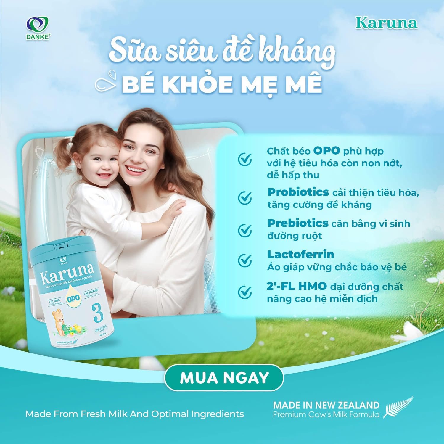 Sữa Karuna New Zealand Phát Triển Toàn Diện 800g - Sữa Bột Công Thức