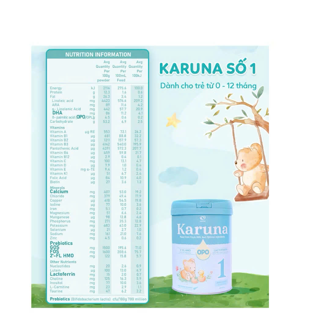 Sữa Karuna New Zealand Phát Triển Toàn Diện 800g - Sữa Bột Công Thức