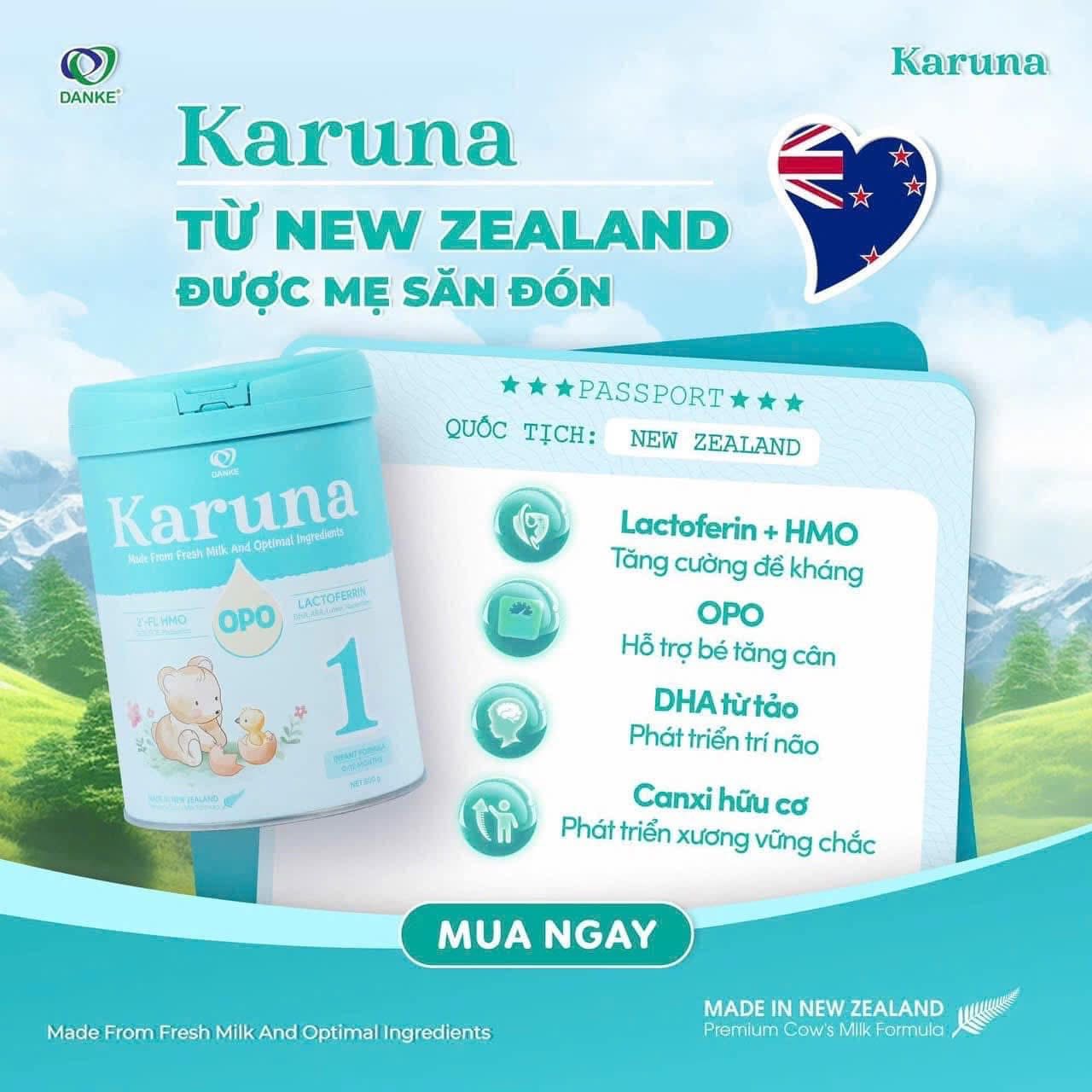 Sữa Karuna New Zealand Phát Triển Toàn Diện 800g - Sữa Bột Công Thức