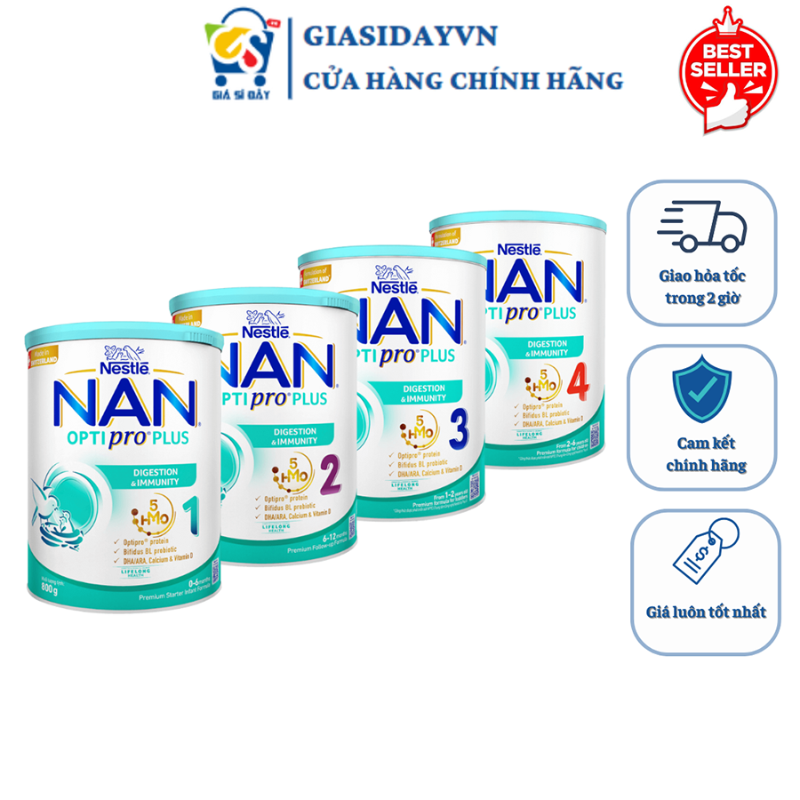 Sữa Nan Việt Optipro Plus Nestle Đủ Số 400g, 800g, 1.5kg - Sữa Bột Công Thức