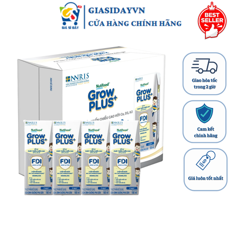 Sữa Nước Nutifood Grow Plus Bạc Height Boosting Tăng Chiều Cao 110ml/180ml - Sữa Công Thức Dinh Dưỡng Pha Sẵn