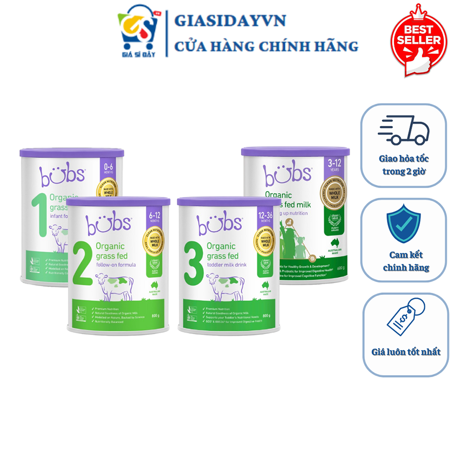 Sữa Bột Bubs Organic 800g, 600g - Sữa Bột Công Thức