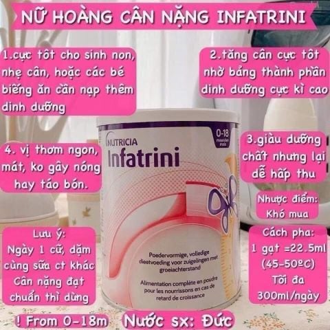 Sữa Infatrini Đức Cao Năng Lượng, Tăng Cân Cho Trẻ 0-18 Tháng - Sữa Bột Công Thức