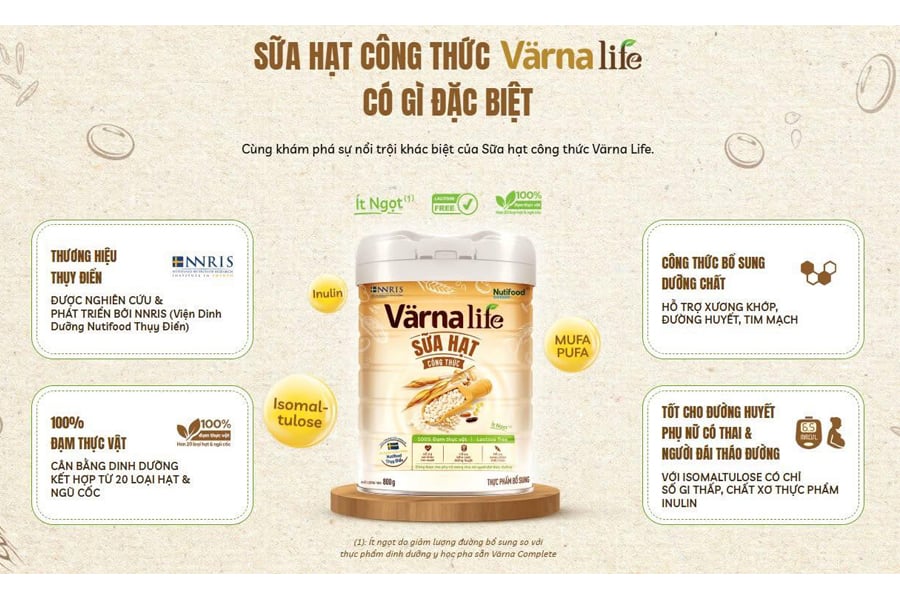 Sữa Hạt Varna Life Nutifood Lactose Free 800g - Sữa Bột Công Thức