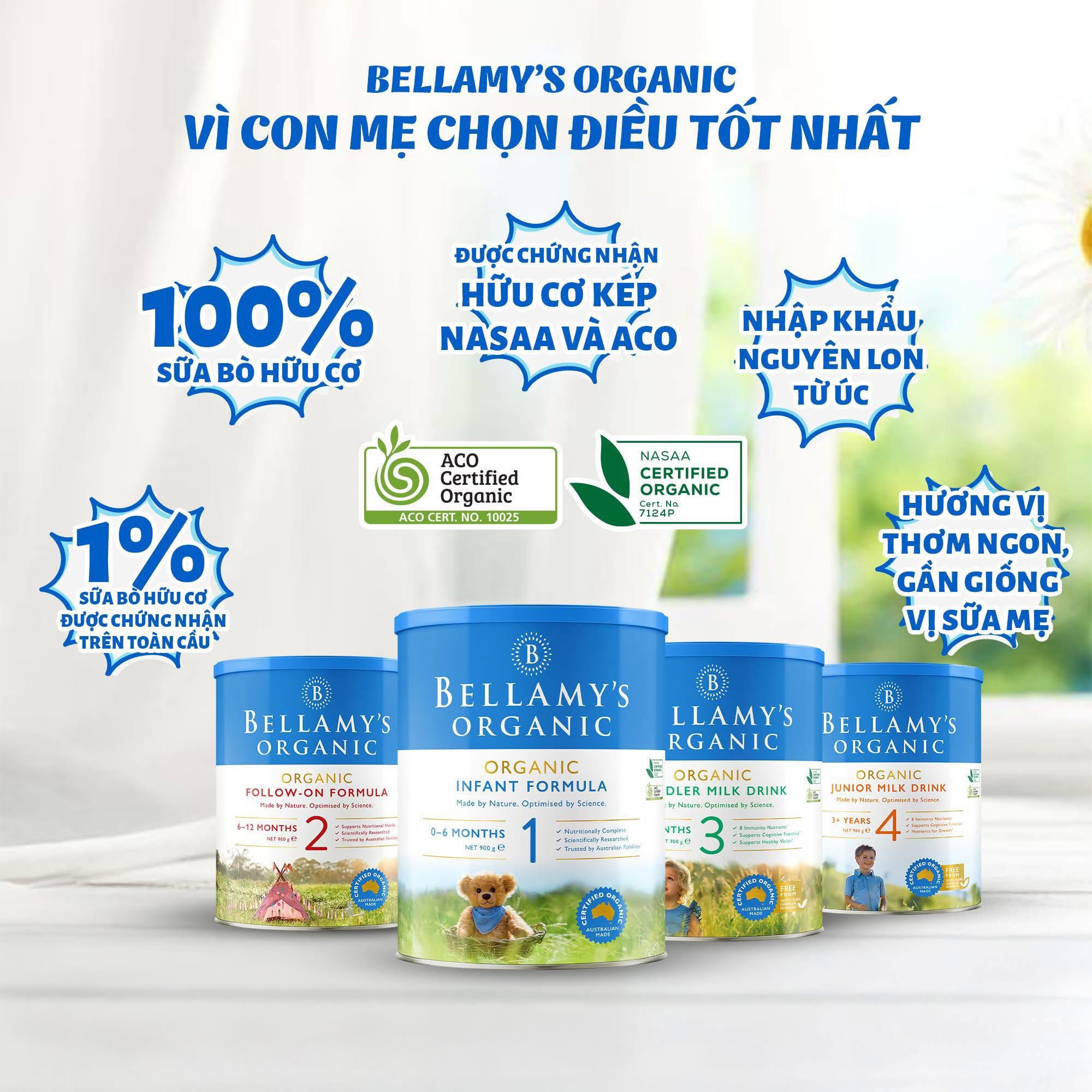 Sữa Bellamy Organic Classic Úc 900g Số 1,2,3,4 - Sữa Bột Công Thức