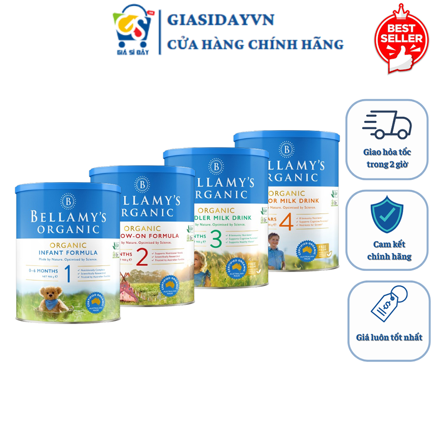 Sữa Bellamy Organic Classic Úc 900g Số 1,2,3,4 - Sữa Bột Công Thức