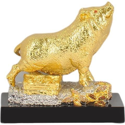 Tượng quý linh Hợi trung 10cm mạ vàng