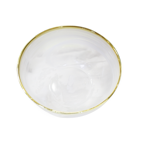 Tô thủy tinh vẽ viền vàng - 15cm