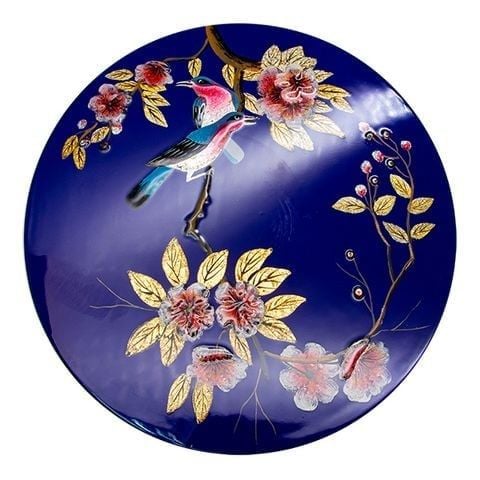 Khay mứt sơn mài Bát tràng  màu xanh nauy 