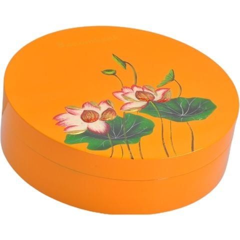 Khay mứt sơn mài Bát tràng  màu cam 