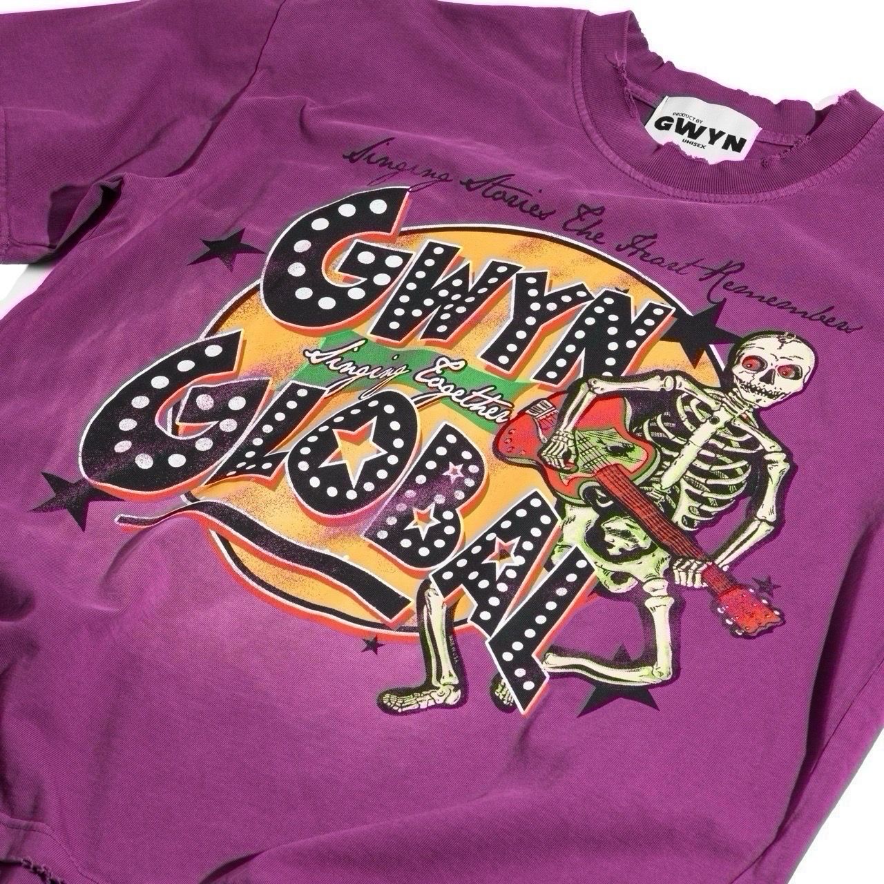  GWYN SKELETON SINGING WASH T-SHIRT 