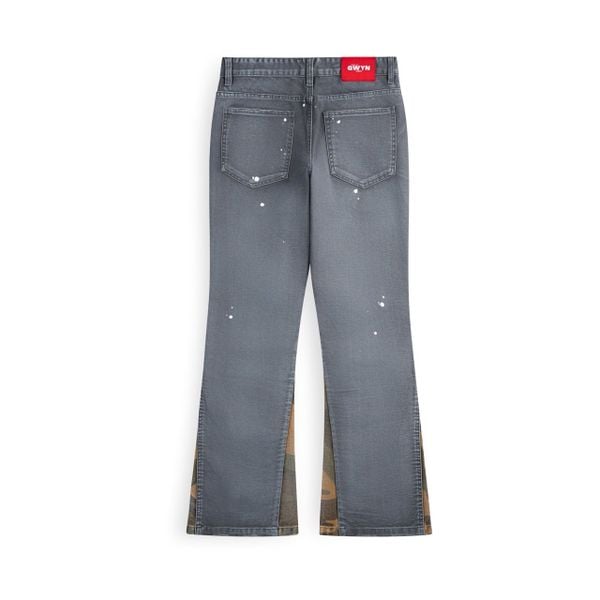  GWYN DOUBLE KNEE FLARE JEANS/ CHARCOAL 