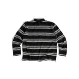 GWYN LONG SLEEVE STRIPED POLO SHIRT/ BLACK 