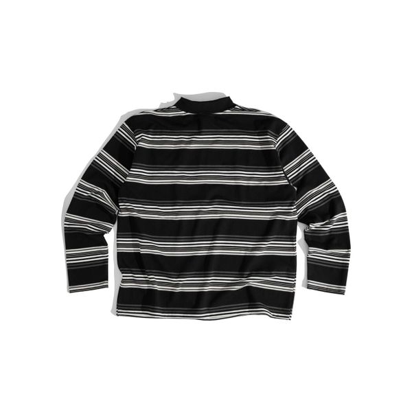  GWYN LONG SLEEVE STRIPED POLO SHIRT/ BLACK 