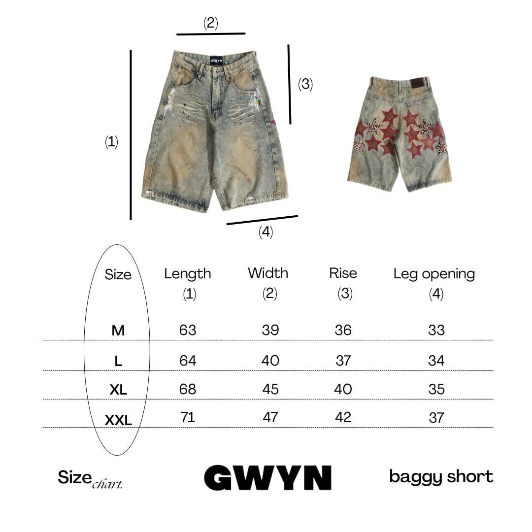  GWYN STAR CUT BAGGY SHORT 