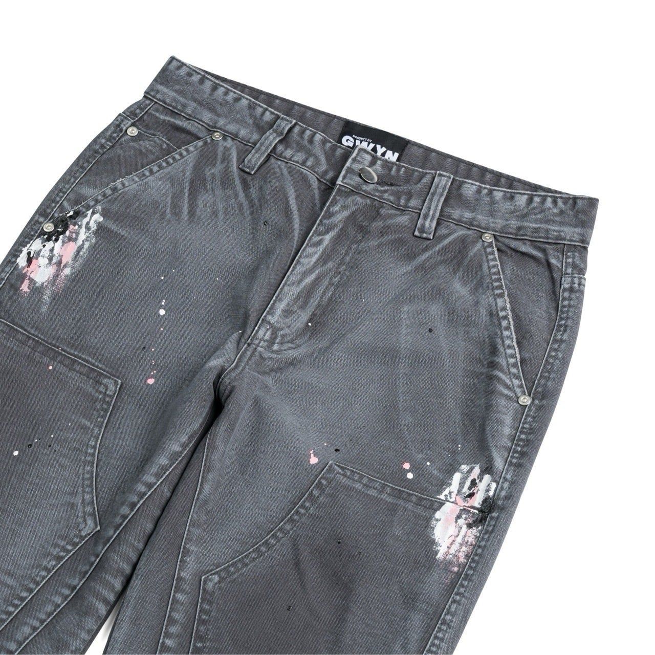  GWYN DOUBLE KNEE FLARE JEANS/ CHARCOAL 