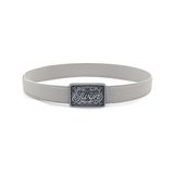  GWYN ENGRAVED BUCKLE LEATHER BELT // OFF WHITE 