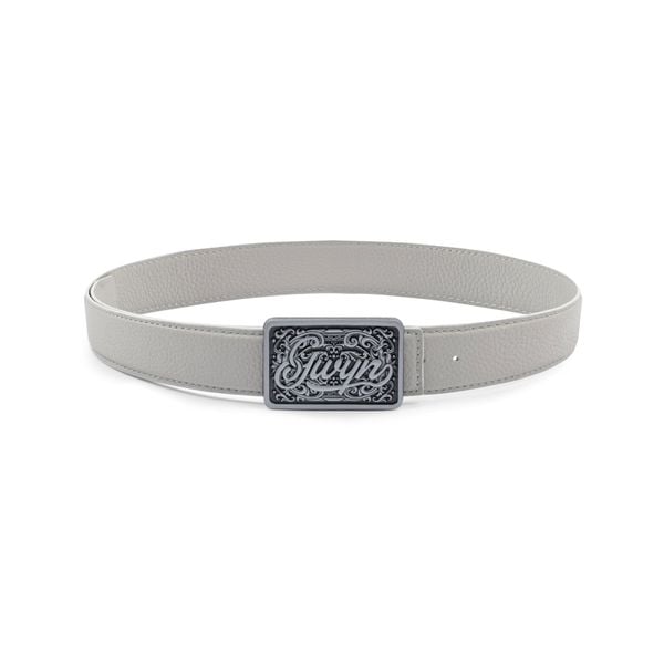  GWYN ENGRAVED BUCKLE LEATHER BELT // OFF WHITE 