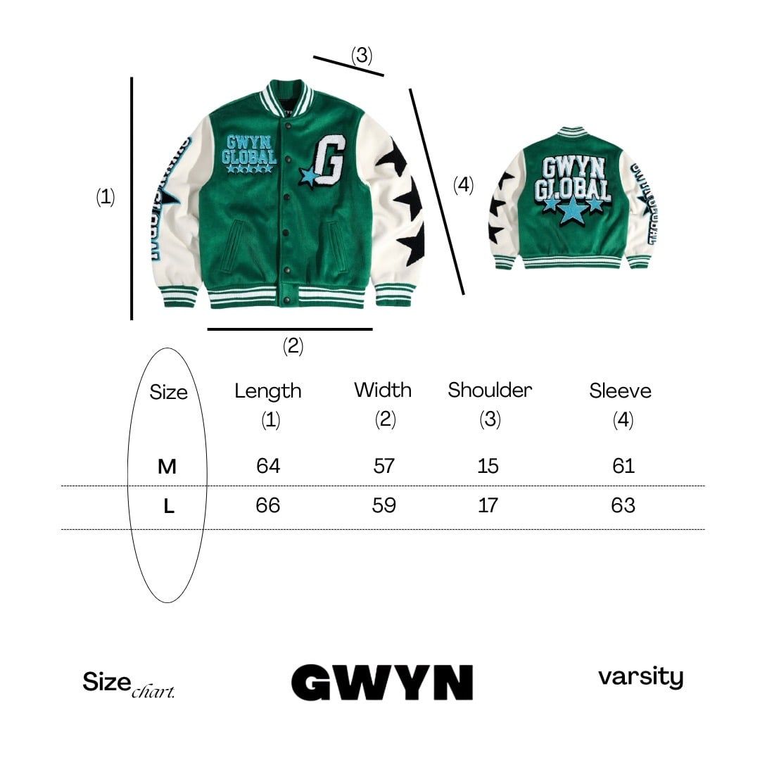  GWYN GLOBAL WAVE VARSITY JACKET 
